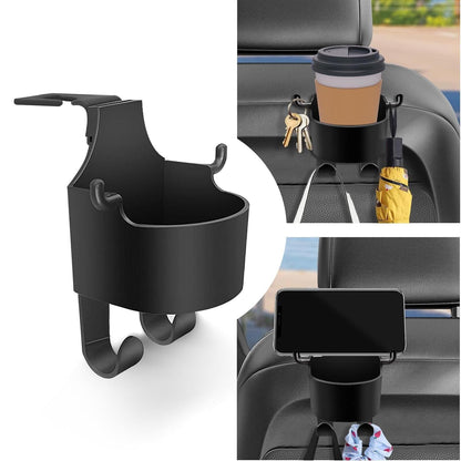 Backseat Storage Cup & Mobile Holder with Hooks (Pack of 1)