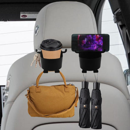 Backseat Storage Cup & Mobile Holder with Hooks (Pack of 1)