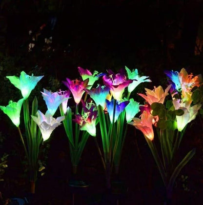 Solar Powered Flower Lights with Lily Flower